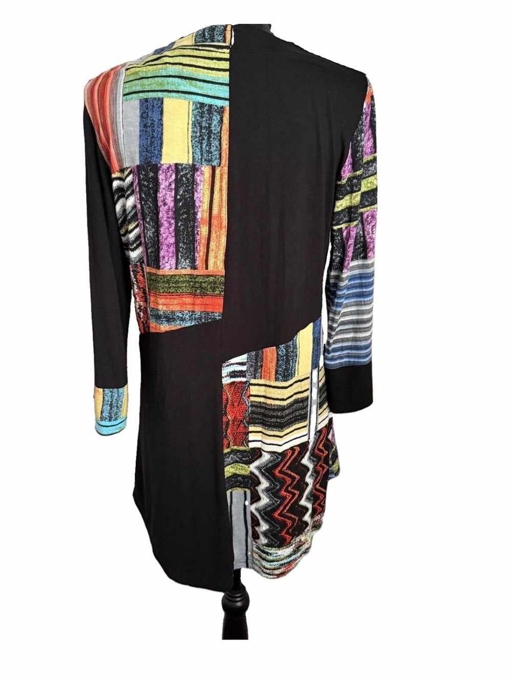 Parsley & Sage Blouse Womens M Multicolor Patchwork Henley Tunic Top Boho Artsy - Picture 2 of 10